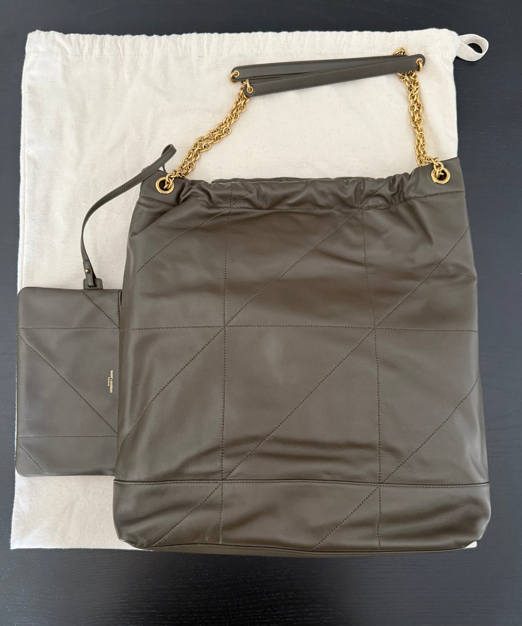 SAINT LAURENT Jamie Pochon Kaki