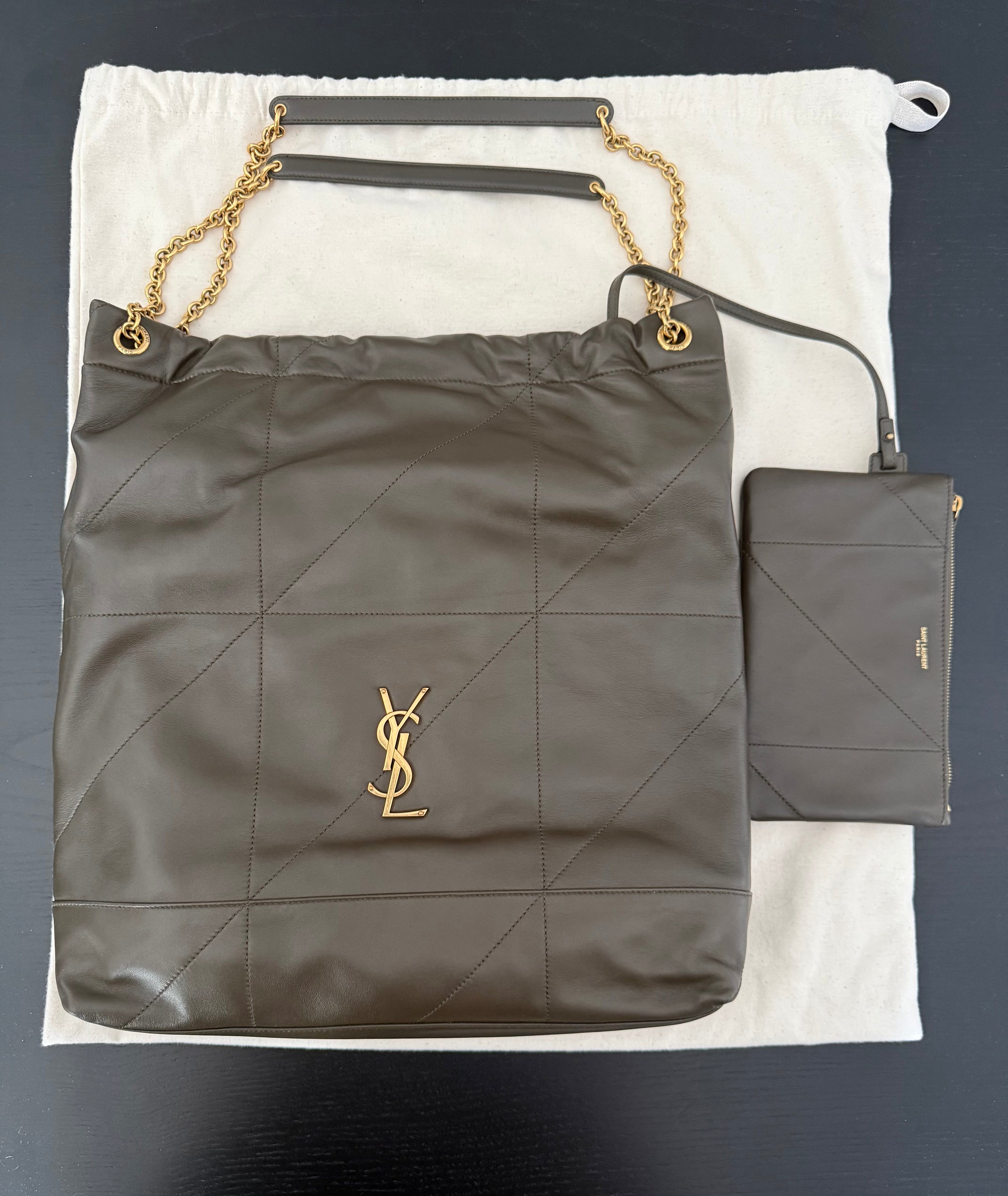 SAINT LAURENT Jamie Pochon Kaki